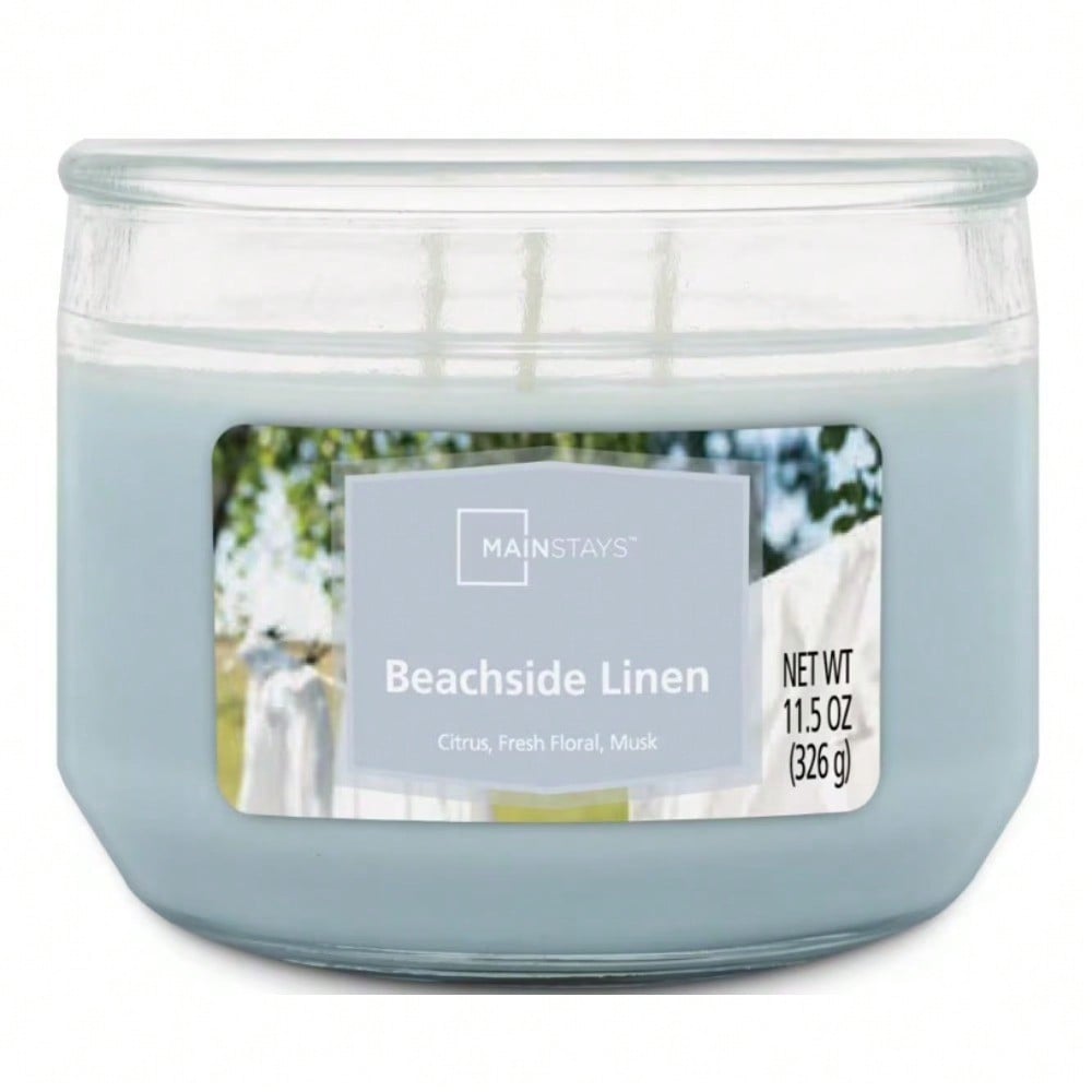 Home Fragrance Fresh Linen - Lilin Aroma 3-Wick dalam Stoples Kaca,
