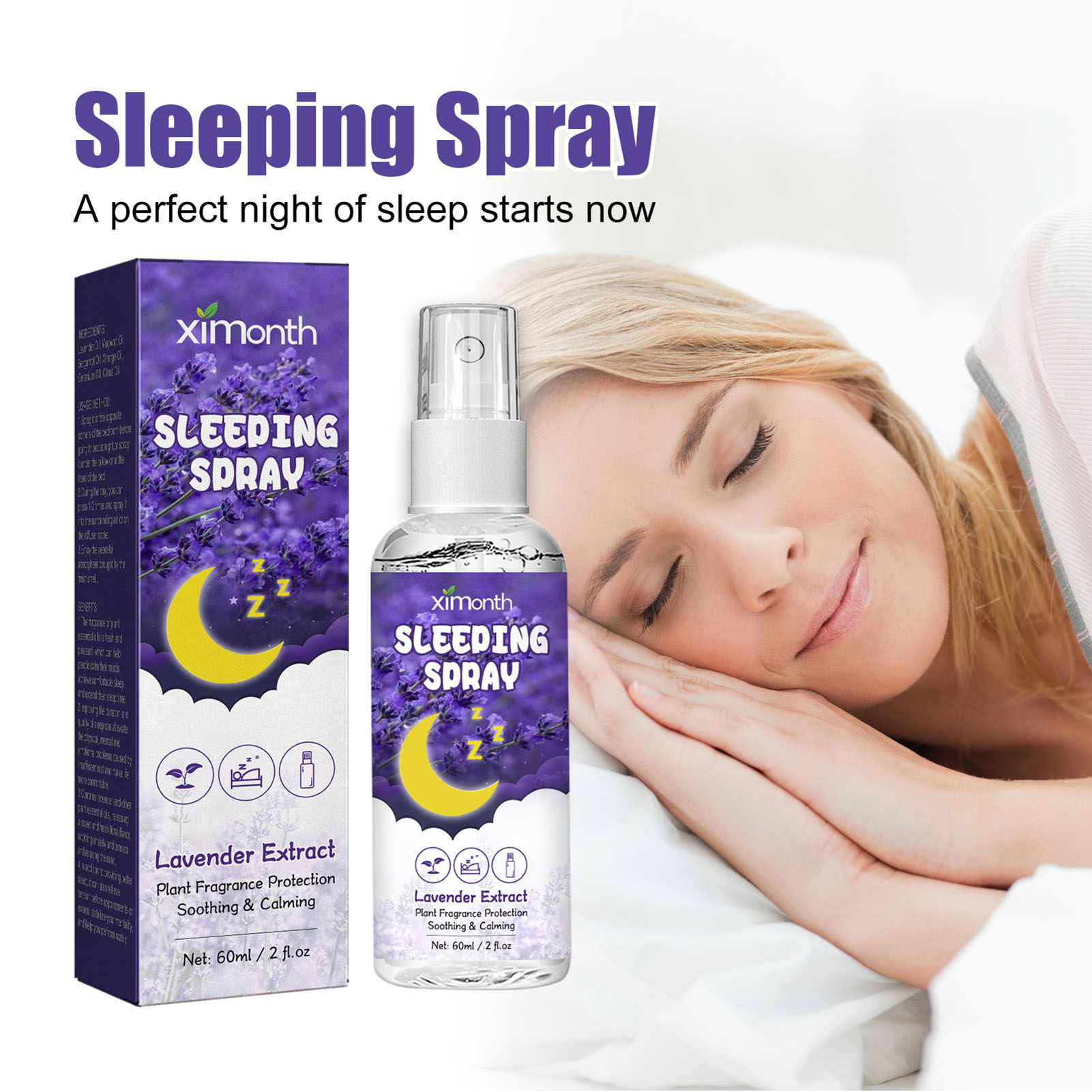 Lavender Pillow Spray - Semprotan Tidur Lavender 60ml untuk Menenangkan